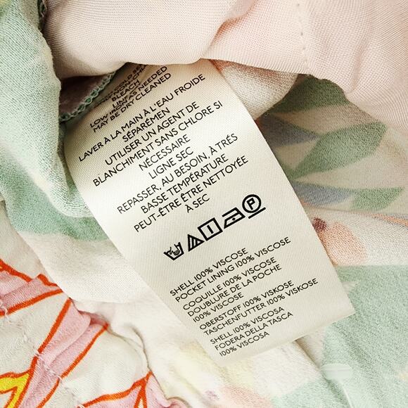 Maeve Anthropologie Pink Multicolor Print Straight Leg Silky Pull On Pants S NWT - Picture 12 of 13